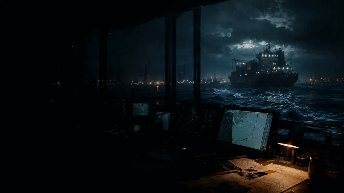 What Happens If Ship Service Logs Is Unavailable or Wrong? supporting article image showing marine radar-style display and shipping route evidence