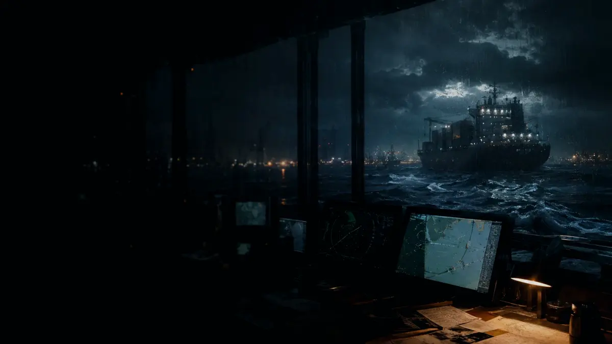 What Happens During Wreckage Investigation? supporting article image showing marine radar-style display and shipping route evidence
