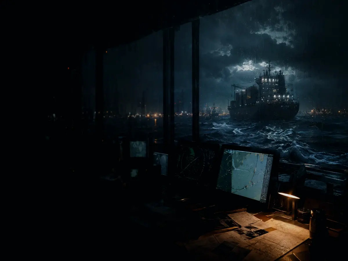 What Is Berth Allocation? article hero image showing container ship and harbour operations under storm light with evidence-board tension