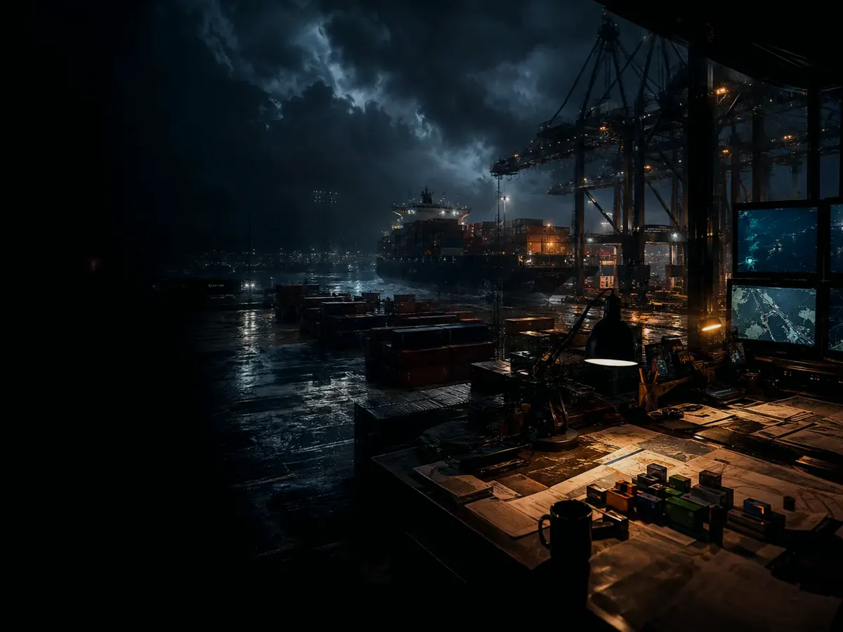 How Is a Cargo Crane Used Safely? article hero image showing wet container terminal, cargo movement, freight records and logistics evidence