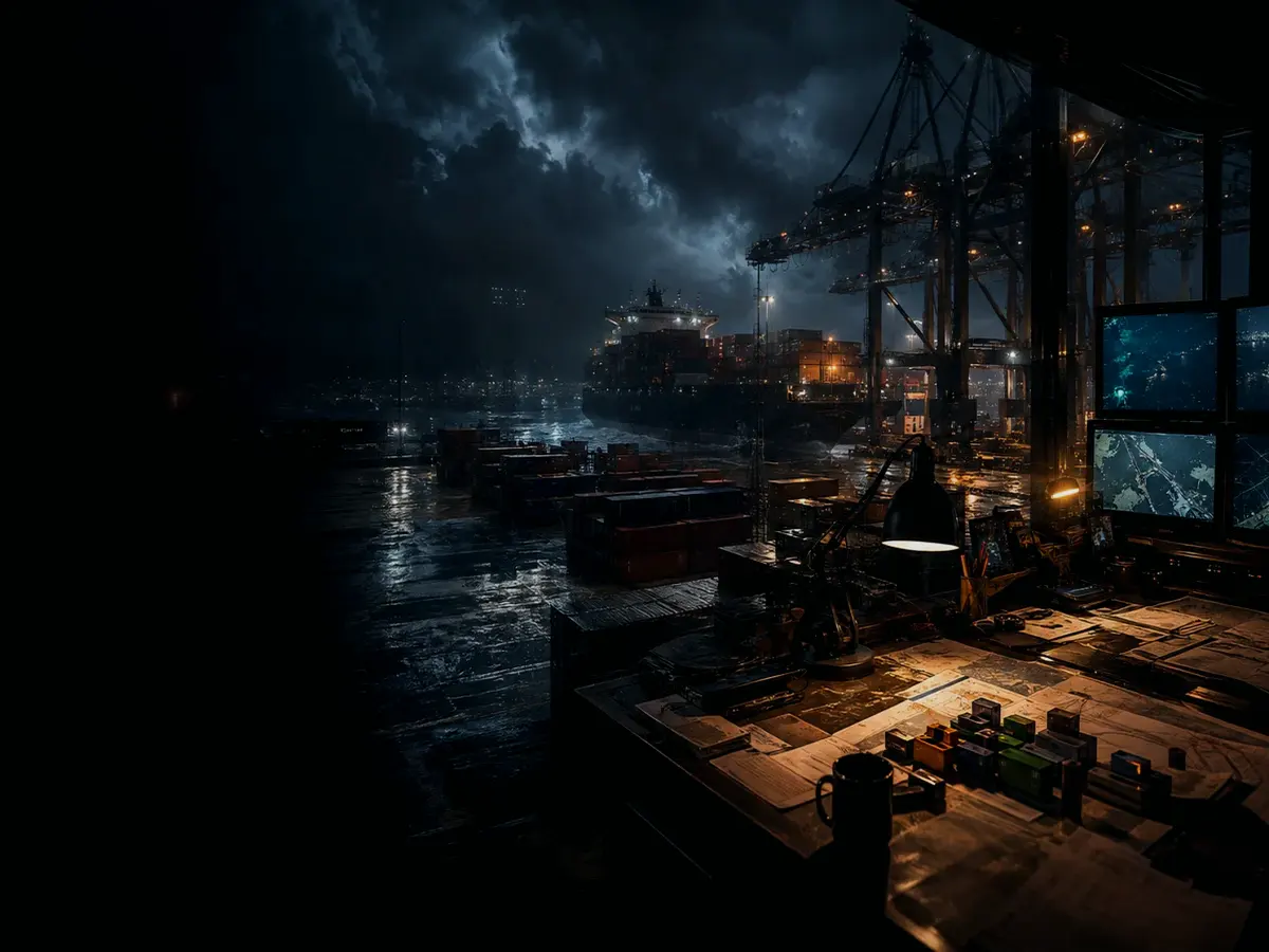 What Is a Cargo Crane? article hero image showing wet container terminal, cargo movement, freight records and logistics evidence