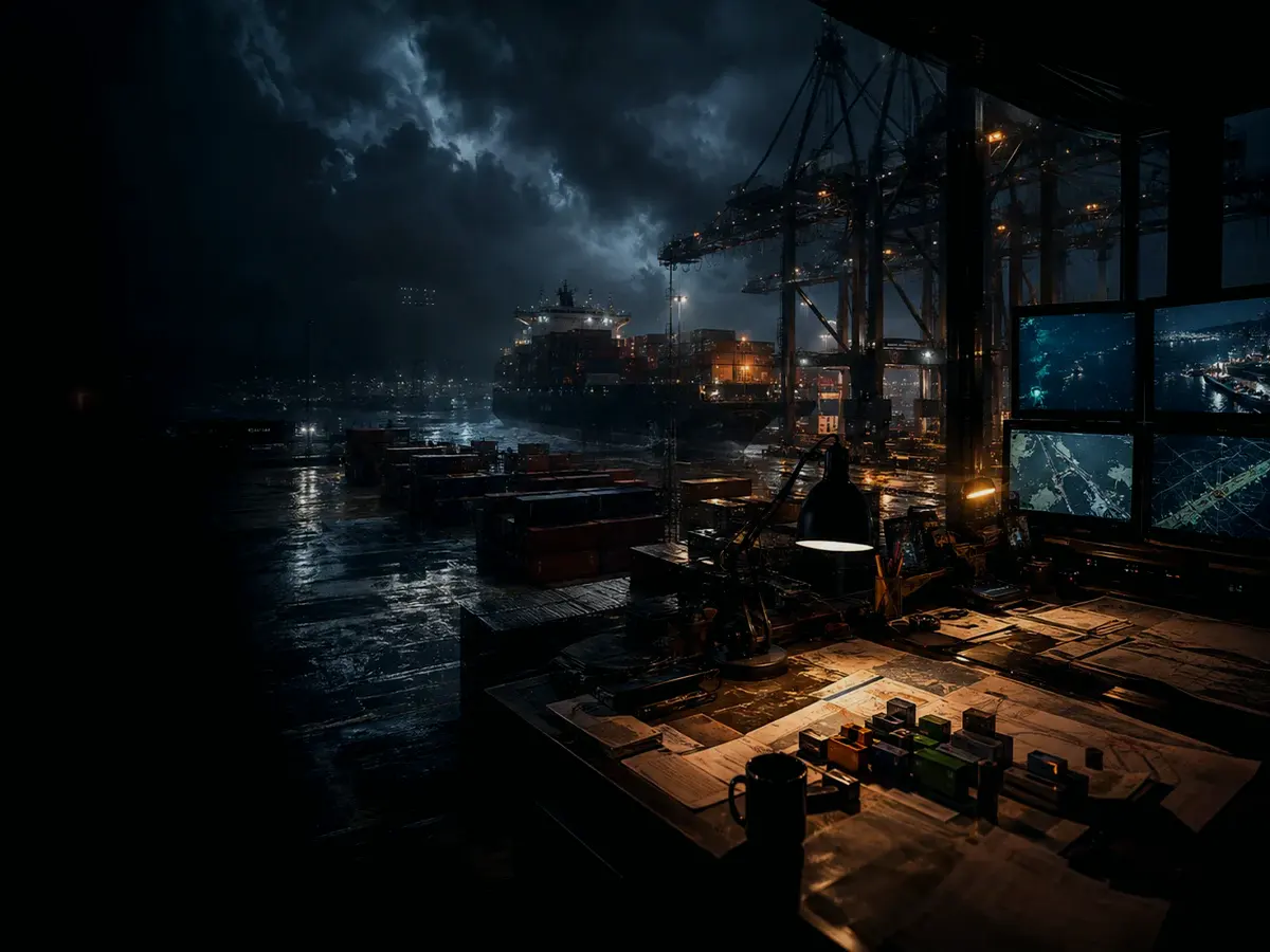 How Does a Container Terminal Work? article hero image showing wet container terminal, cargo movement, freight records and logistics evidence
