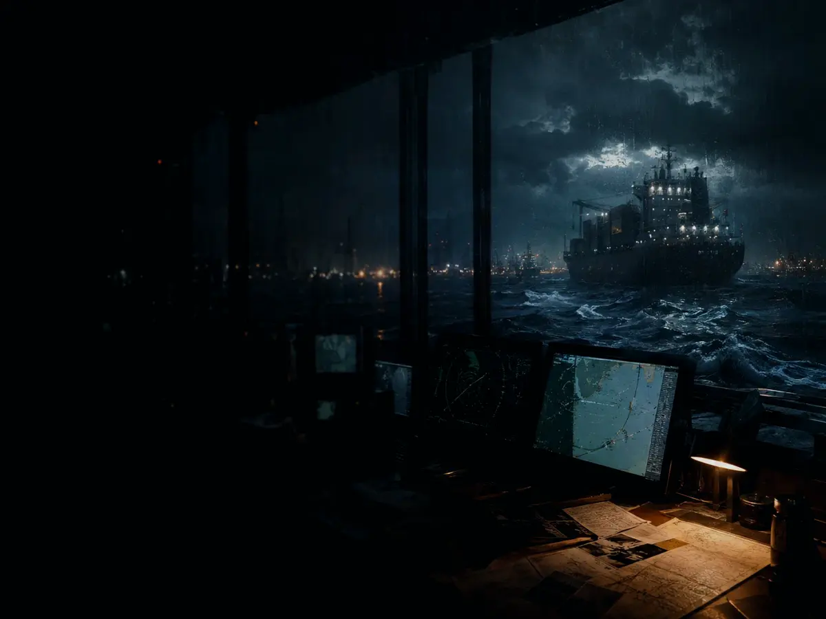 Why Is Ferry Terminal Important? article hero image showing container ship and harbour operations under storm light with evidence-board tension