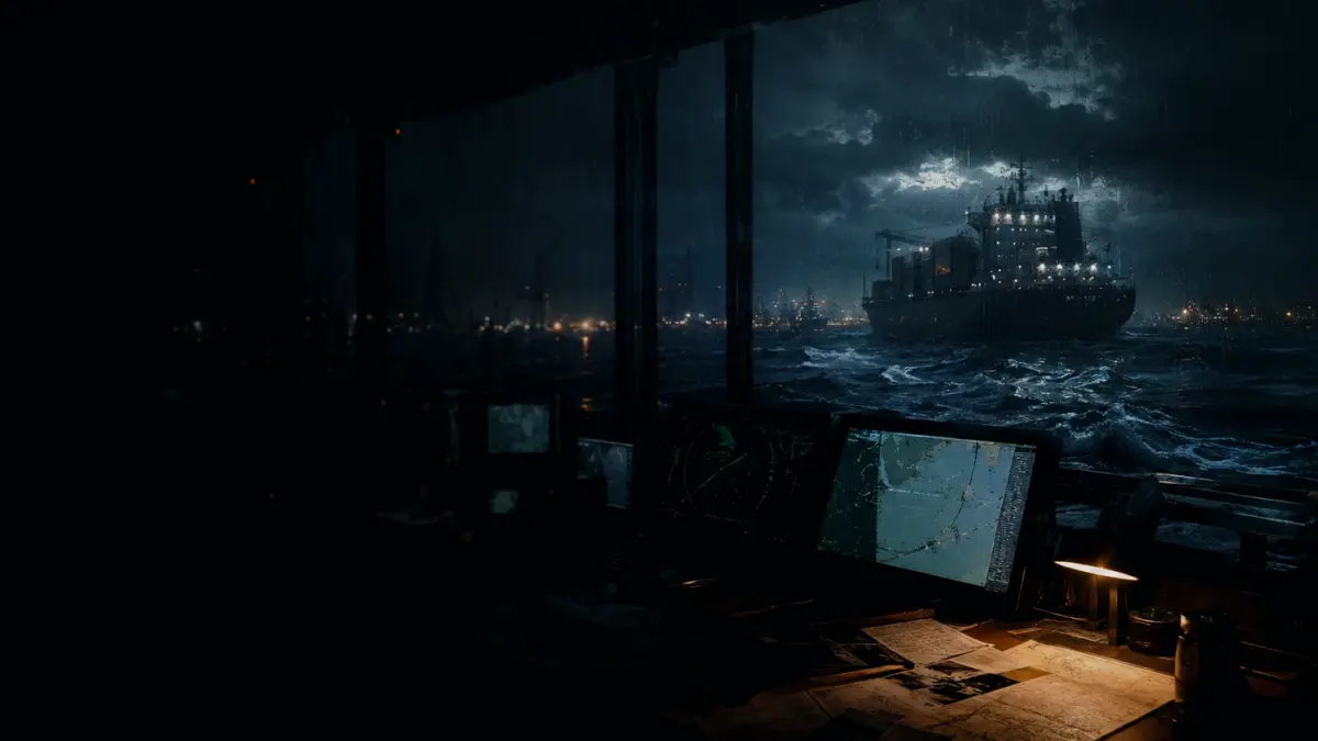 How Does Port Closure Affect Operations? supporting article image showing marine radar-style display and shipping route evidence