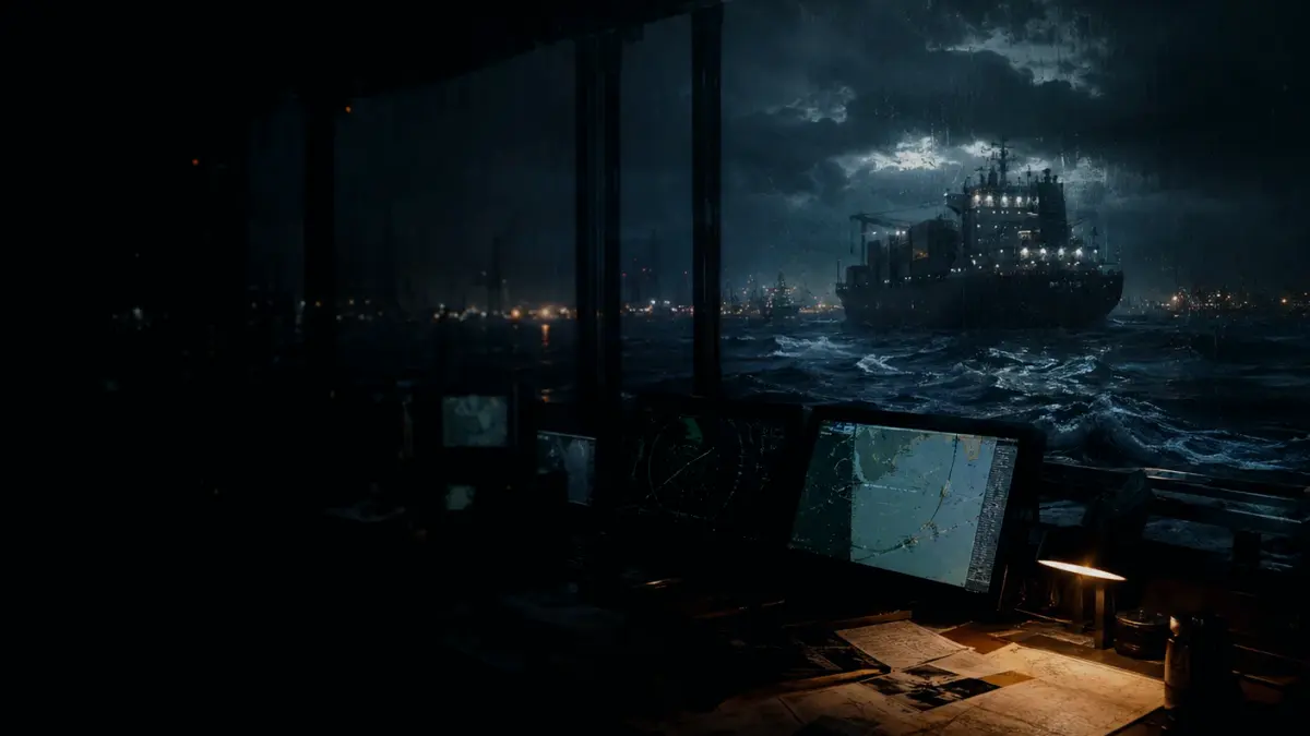 What Are the Main Risks or Limitations of Port Closure? supporting article image showing marine radar-style display and shipping route evidence