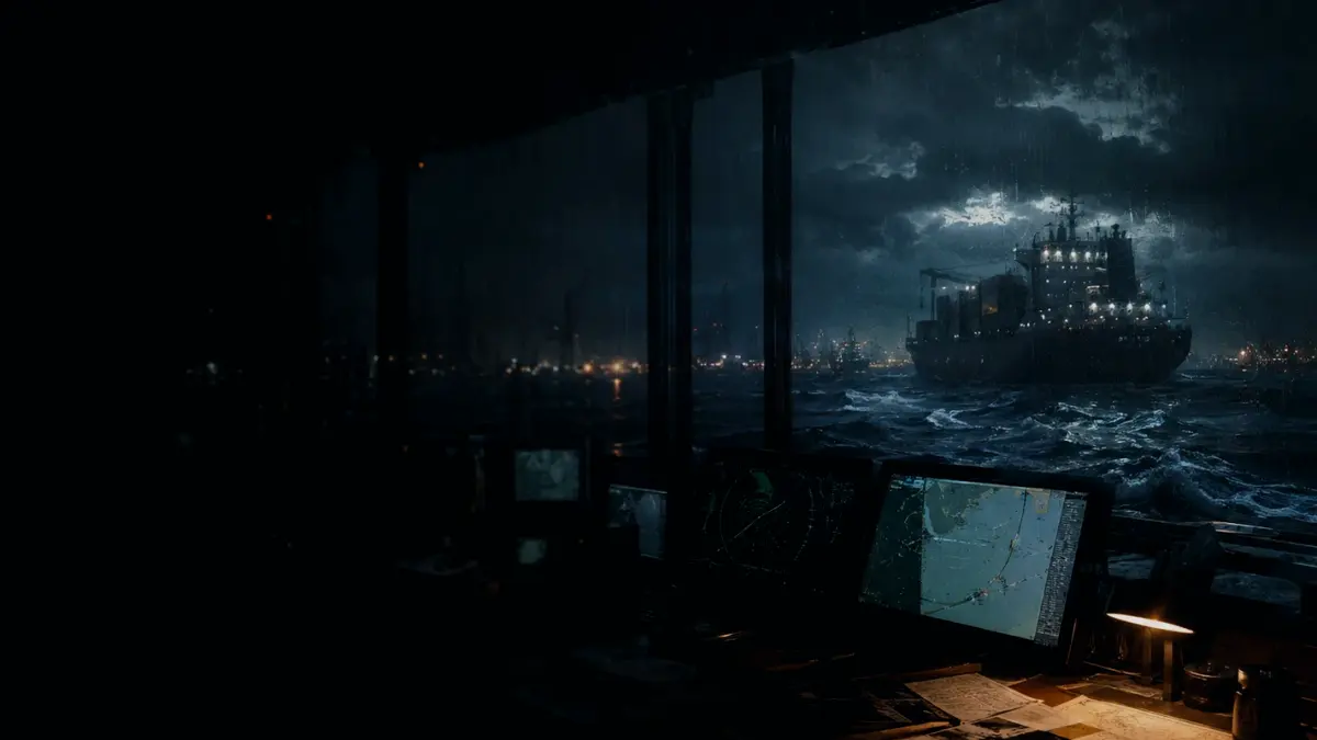 Why Does Abandon Ship Procedure Matter? supporting article image showing marine radar-style display and shipping route evidence