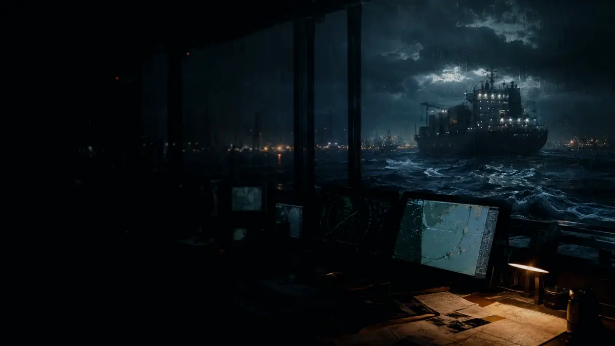 What Does a Chief Officer Do? supporting article image showing marine radar-style display and shipping route evidence