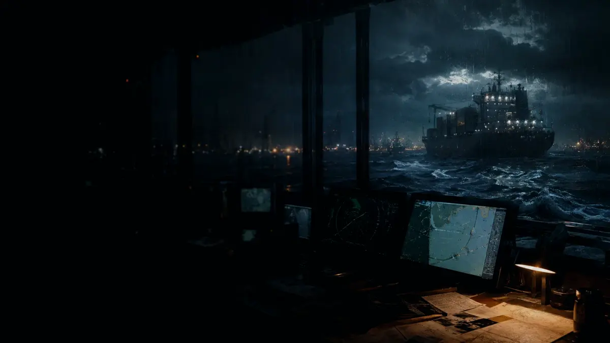 What Happens If Engine Orders Is Unavailable or Wrong? supporting article image showing marine radar-style display and shipping route evidence
