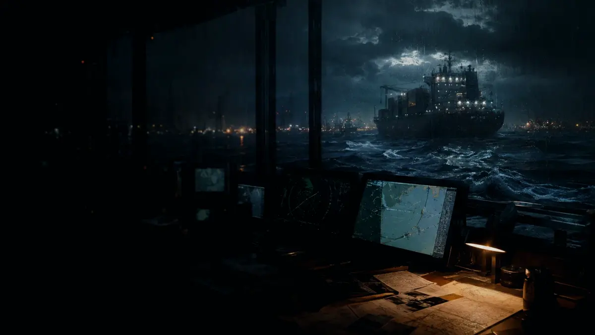What Are the Main Limitations of Hand Steering? supporting article image showing marine radar-style display and shipping route evidence
