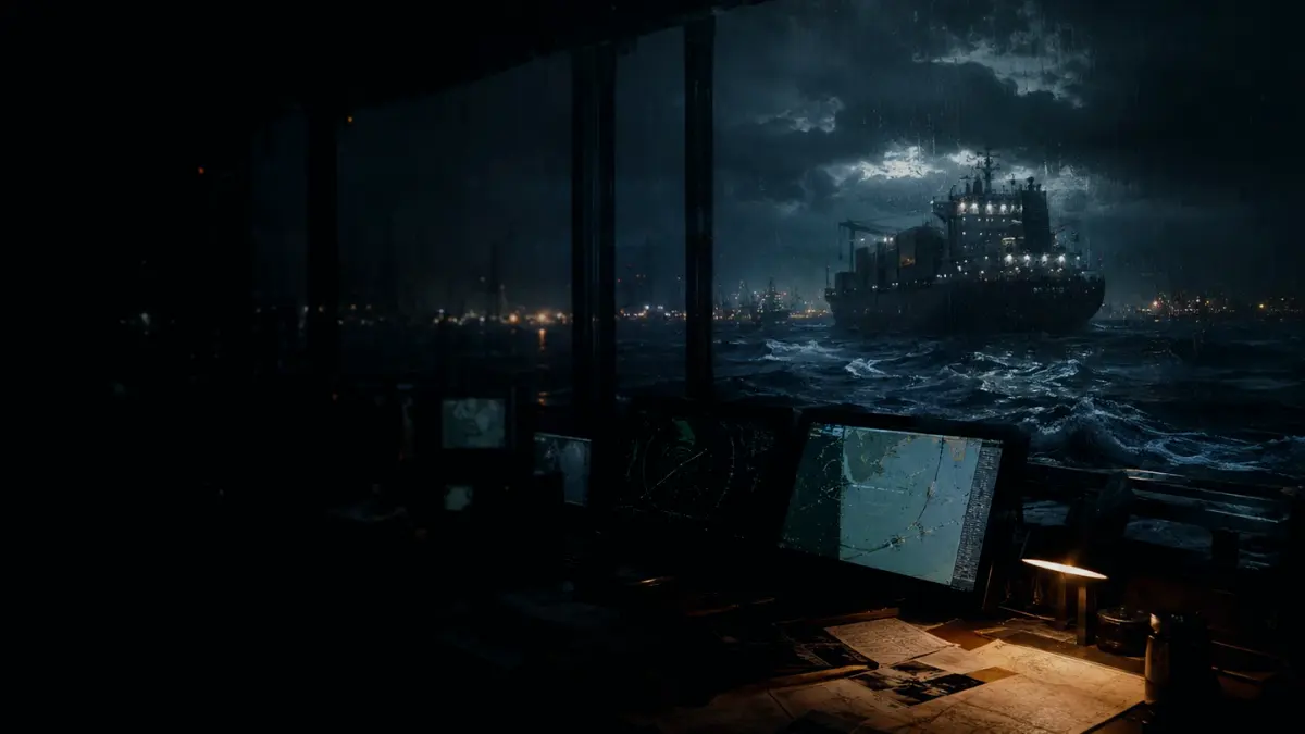 What Is Remote Machinery Control Used For? supporting article image showing marine radar-style display and shipping route evidence