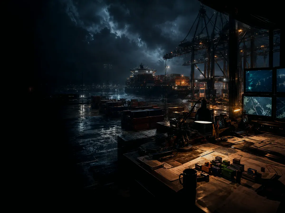 What Is a Cargo Ship Used For? article hero image showing wet container terminal, cargo movement, freight records and logistics evidence