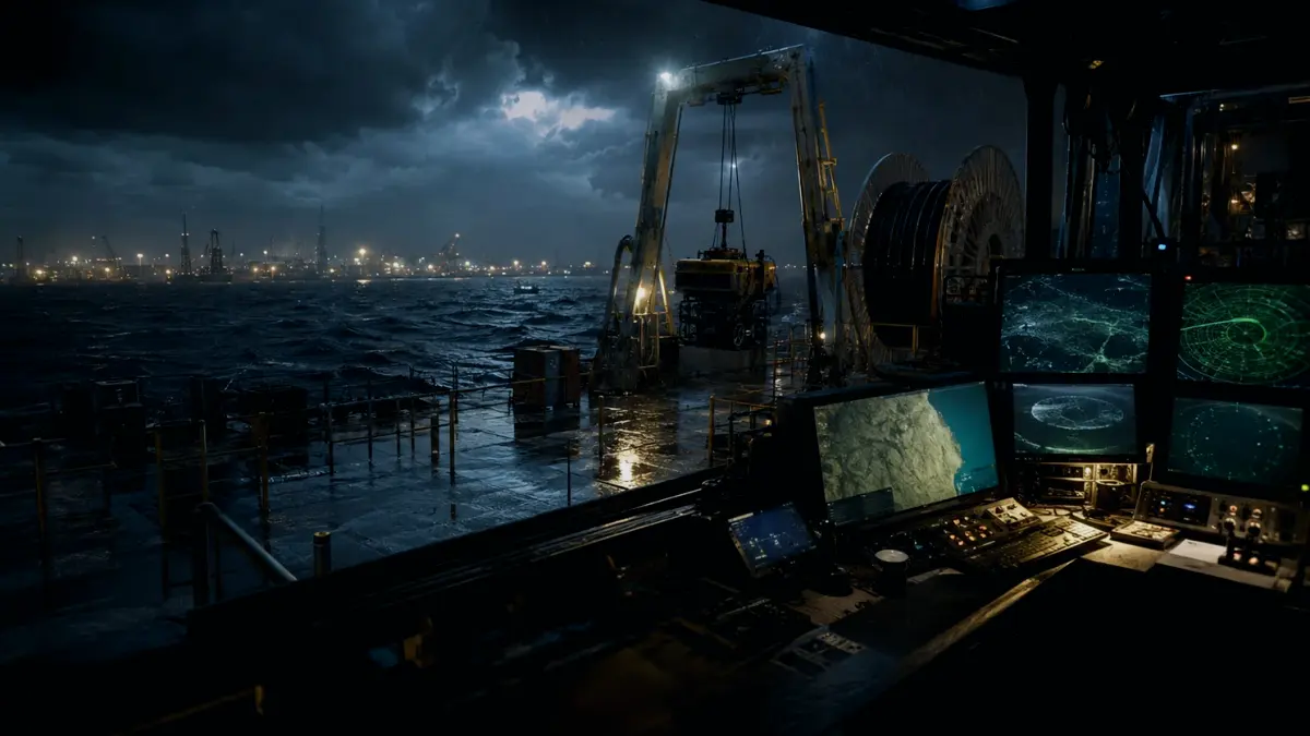 How Is a Hydrographic Survey Vessel Different from Other Ship Types? supporting article image showing hydrographic survey chart and subsea infrastructure evidence