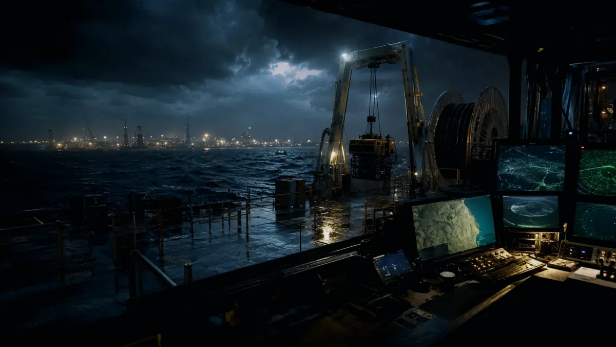 What Are the Main Safety Risks on a Hydrographic Survey Vessel? supporting article image showing hydrographic survey chart and subsea infrastructure evidence