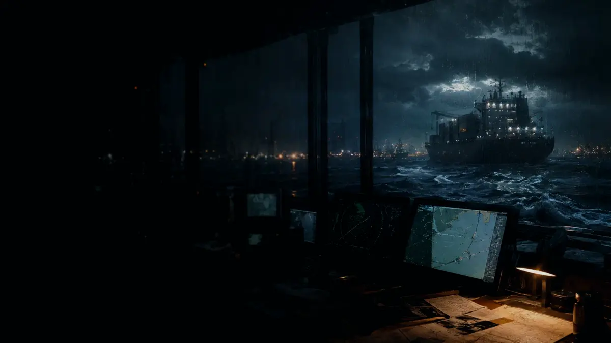 What Crew Works on a Lifeboat? supporting article image showing marine radar-style display and shipping route evidence