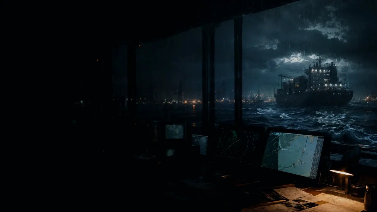 What Is a Naval Auxiliary Used For? supporting article image showing marine radar-style display and shipping route evidence