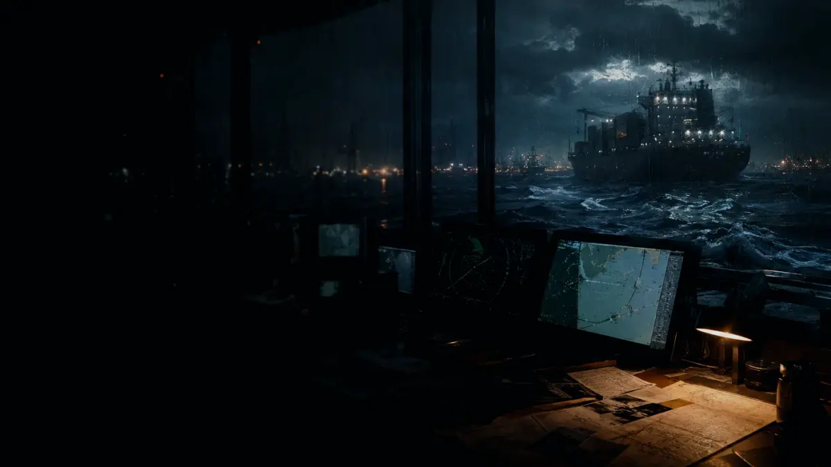 How Is Reduced-Crew Shipping Used or Applied? supporting article image showing marine radar-style display and shipping route evidence
