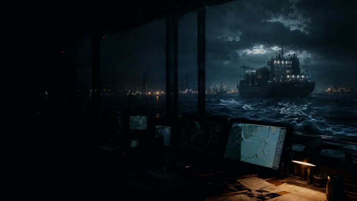 How Is a Rescue Boat Handled in Port? supporting article image showing marine radar-style display and shipping route evidence