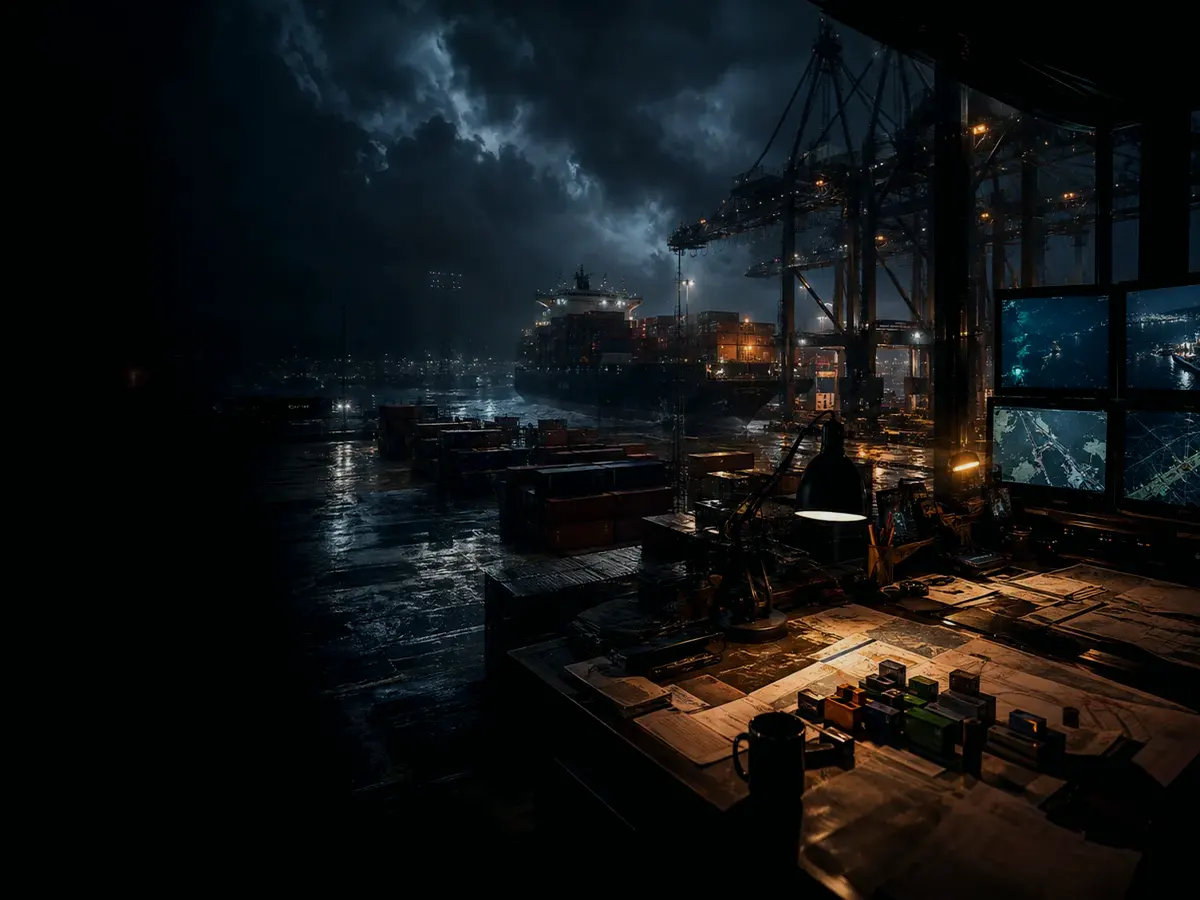 What Are the Main Risks or Limitations of a Shipping Container? article hero image showing wet container terminal, cargo movement, freight records and logistics evidence
