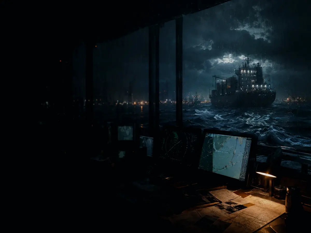 What Is a Support Craft Used For? article hero image showing container ship and harbour operations under storm light with evidence-board tension