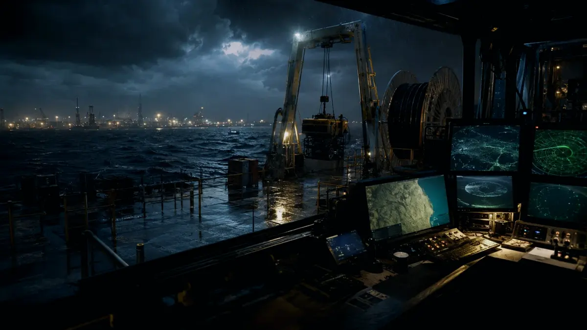 What Are the Main Parts of a Cable Condition Monitor? supporting article image showing hydrographic survey chart and subsea infrastructure evidence