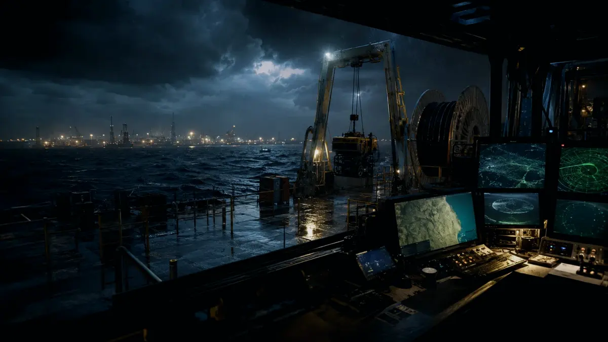 How Does Echo Sounder Work? supporting article image showing hydrographic survey chart and subsea infrastructure evidence