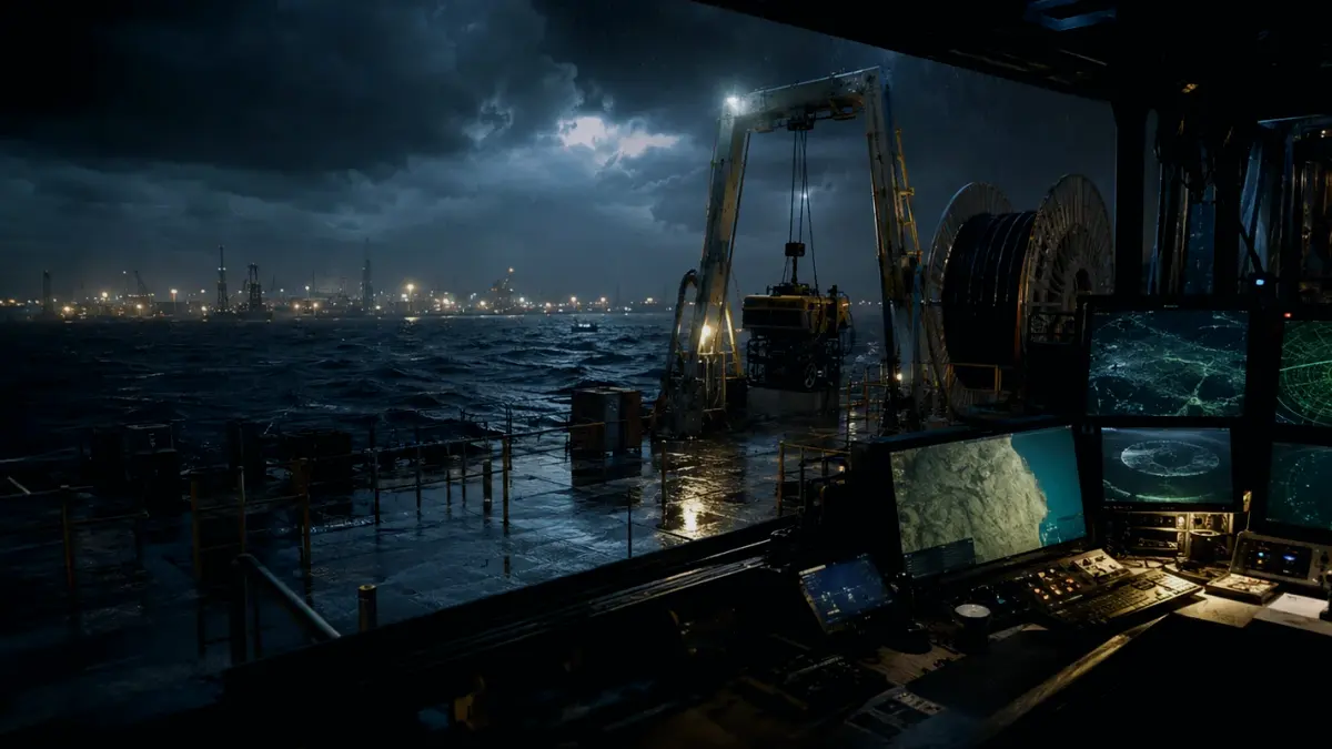 What Is a Mooring Chain? supporting article image showing hydrographic survey chart and subsea infrastructure evidence