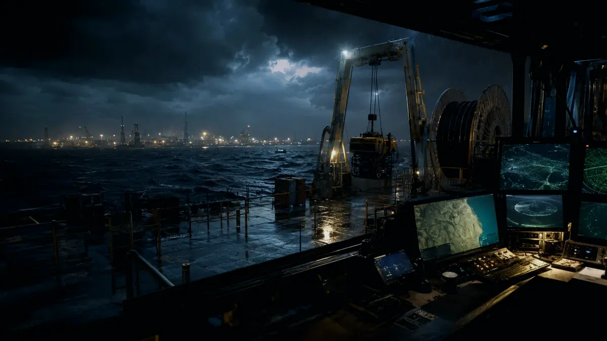 How Is Remotely Operated Vehicle (ROV) Used Safely? supporting article image showing hydrographic survey chart and subsea infrastructure evidence