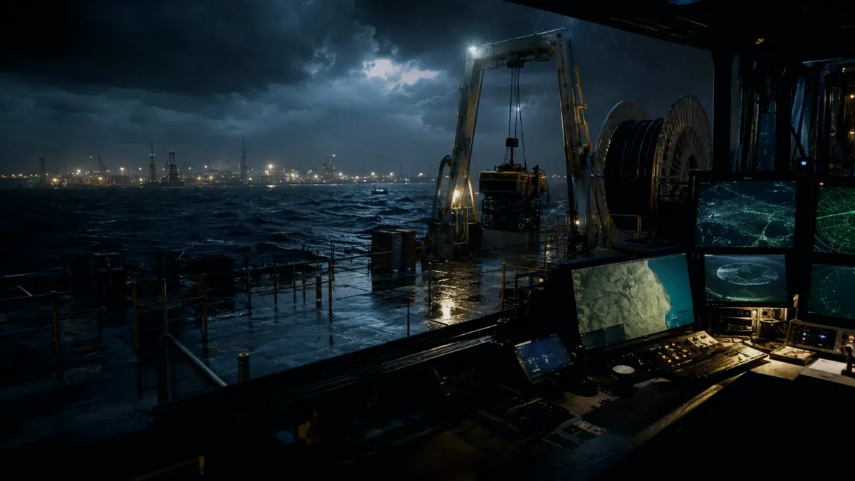 How Does Submarine Communications Cable Affect Operations? supporting article image showing hydrographic survey chart and subsea infrastructure evidence