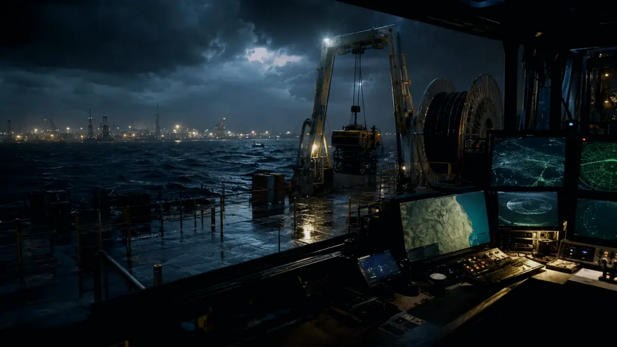 What Is an Underwater Camera Used For? supporting article image showing hydrographic survey chart and subsea infrastructure evidence
