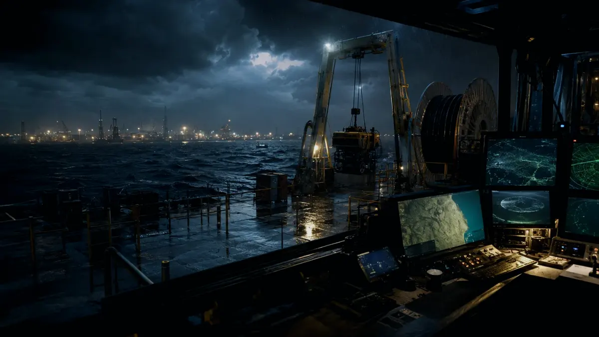What Is an Underwater Camera? supporting article image showing hydrographic survey chart and subsea infrastructure evidence