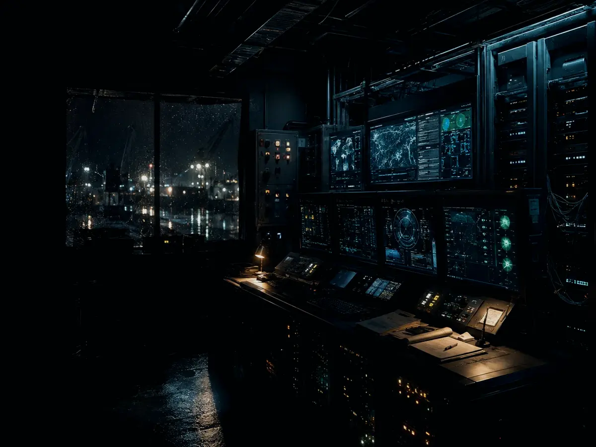 What Is GPS Spoofing at Sea? article hero image showing industrial control room, server racks, network evidence and cyber-physical risk