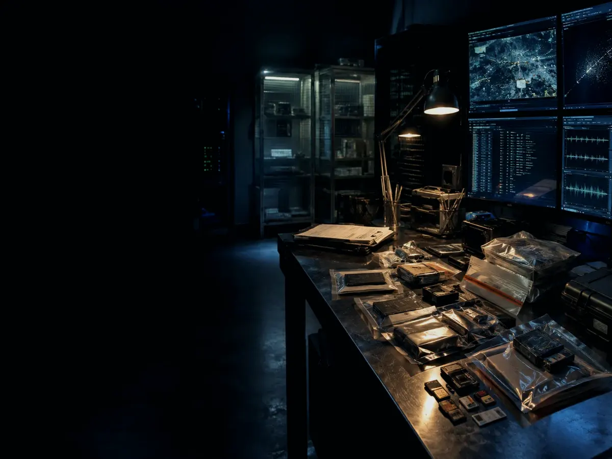 What Happens After Data Recovery? article hero image showing sealed evidence locker, forensic workstation and chain-of-custody documents