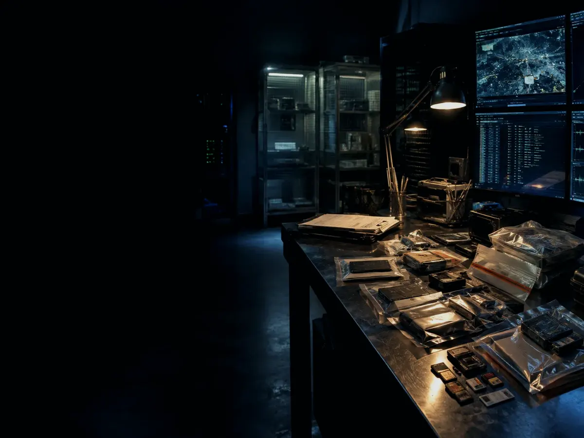 What Is Digital Signature? article hero image showing sealed evidence locker, forensic workstation and chain-of-custody documents