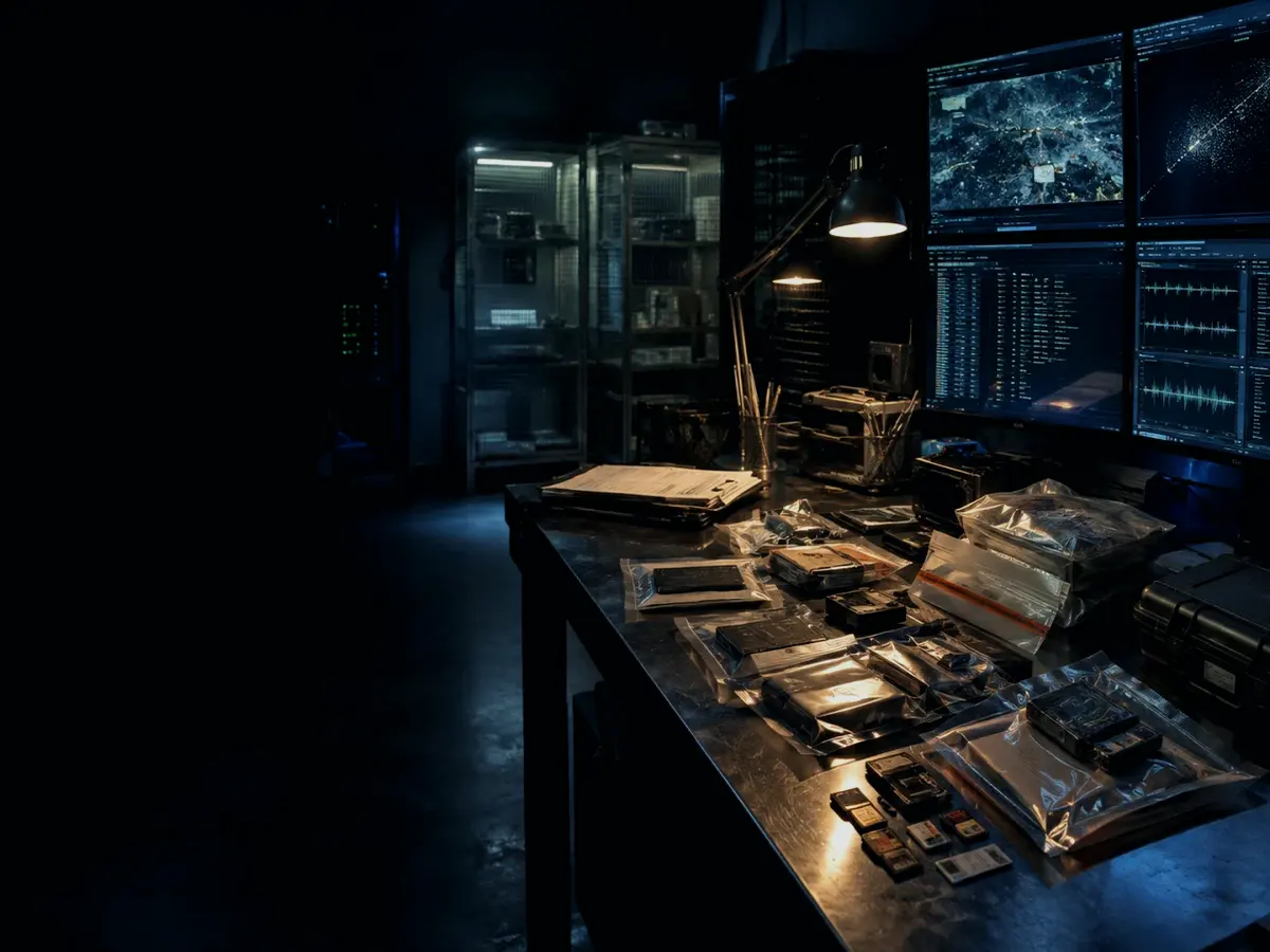 Who Is Responsible for Evidence Hash Verification? article hero image showing sealed evidence locker, forensic workstation and chain-of-custody documents