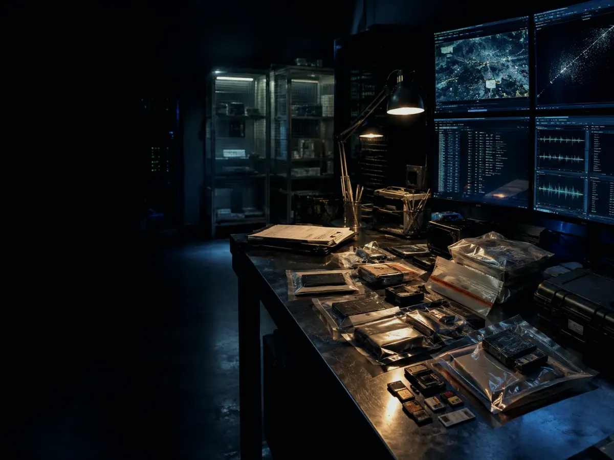 How Does Evidence Image Work? article hero image showing sealed evidence locker, forensic workstation and chain-of-custody documents