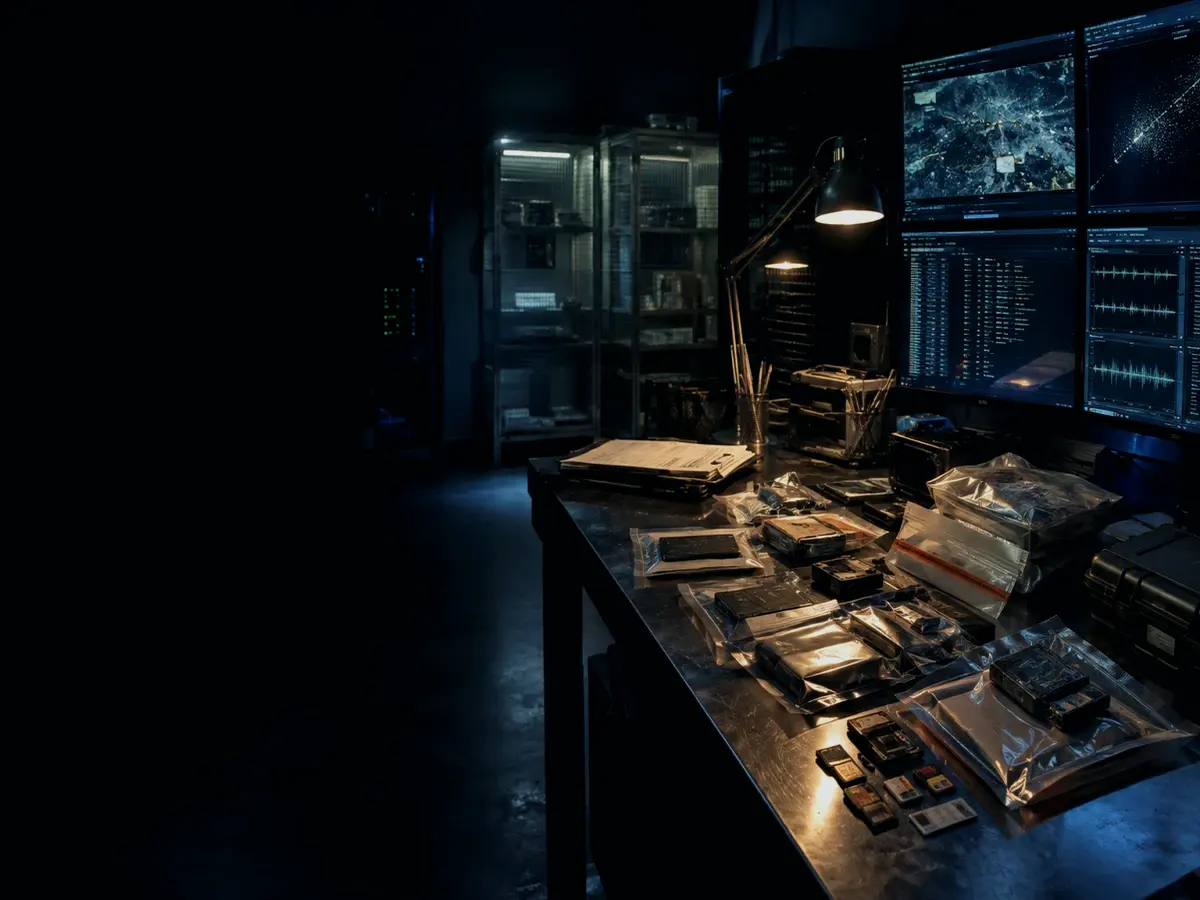 What Happens If Evidence Image Is Unavailable or Wrong? article hero image showing sealed evidence locker, forensic workstation and chain-of-custody documents