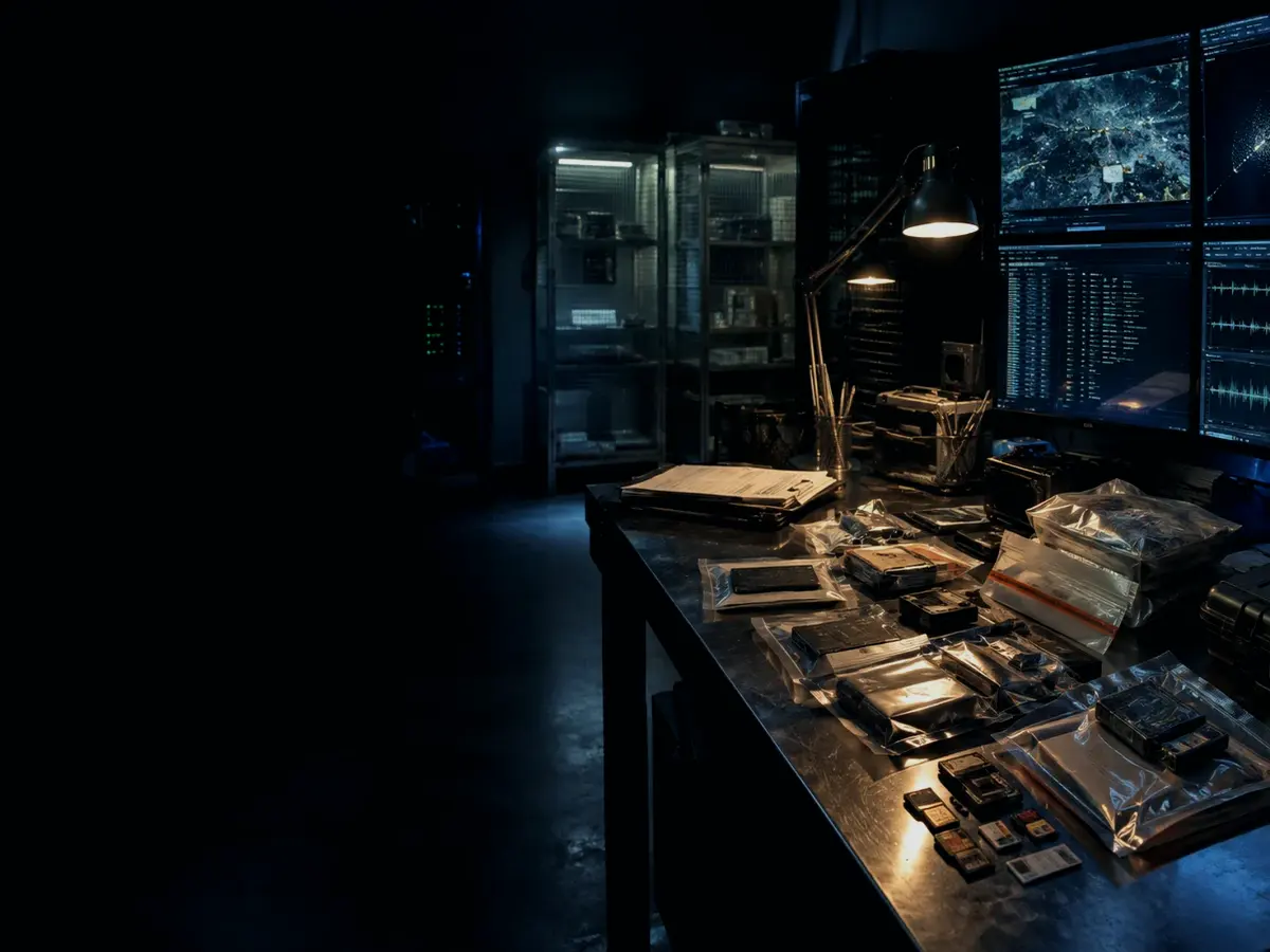 What Is Evidence Image? article hero image showing sealed evidence locker, forensic workstation and chain-of-custody documents