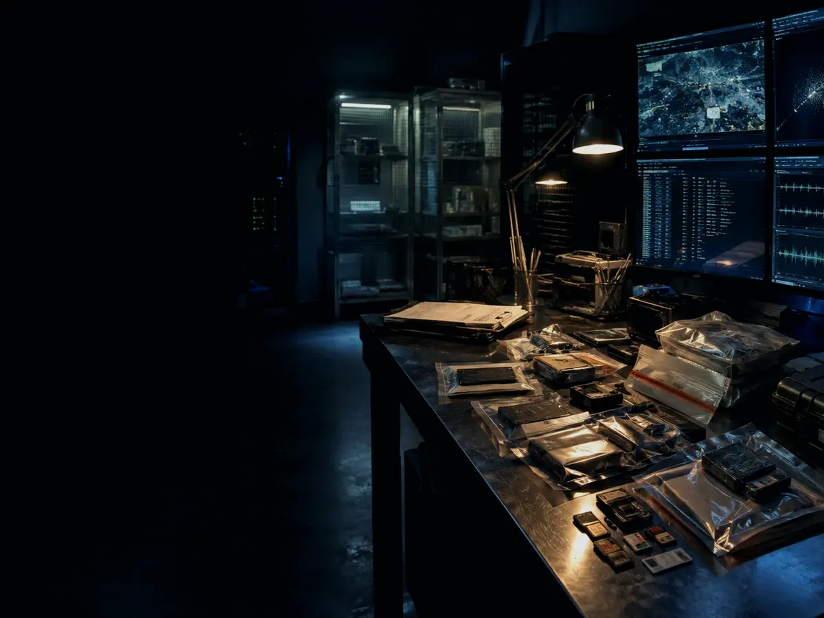 Why Does Forensic Image Matter? article hero image showing sealed evidence locker, forensic workstation and chain-of-custody documents