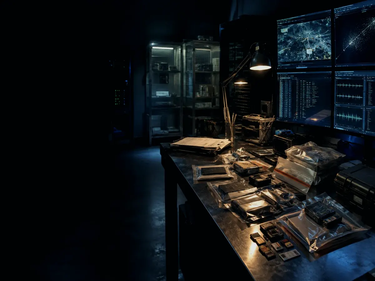 Why Does Hash Matter? article hero image showing sealed evidence locker, forensic workstation and chain-of-custody documents