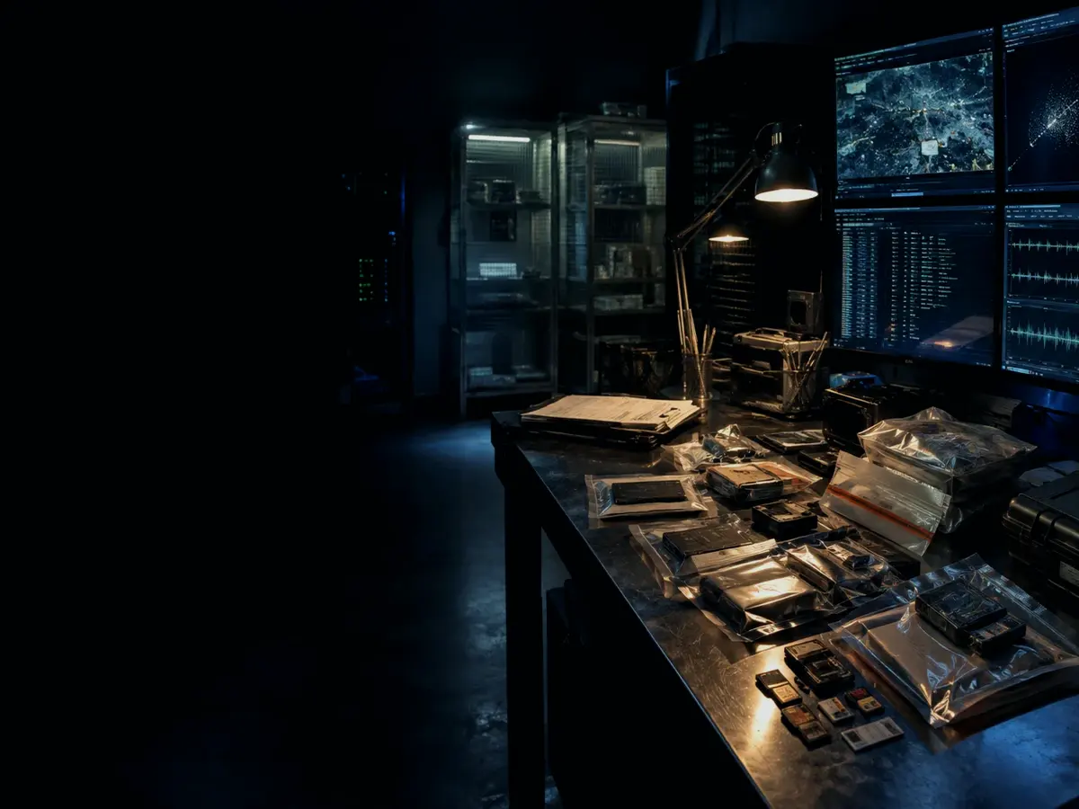 What Is Immutable Storage Used For? article hero image showing sealed evidence locker, forensic workstation and chain-of-custody documents