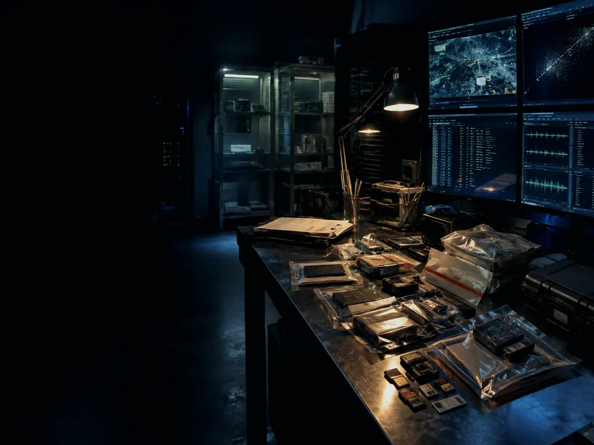 What Happens If Solid-State Memory Is Unavailable or Wrong? article hero image showing sealed evidence locker, forensic workstation and chain-of-custody documents