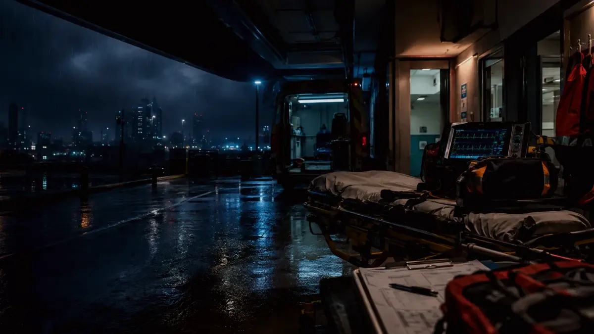 How Do Medical Teams Use or Manage Decompression? supporting article image showing medical incident notes, patient monitor glow and evacuation coordination