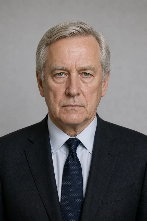 Sir Geoffrey Harlow passport portrait
