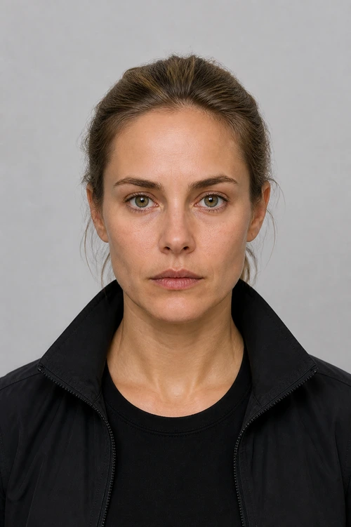 Unnamed female operative — Freya Maris passport portrait