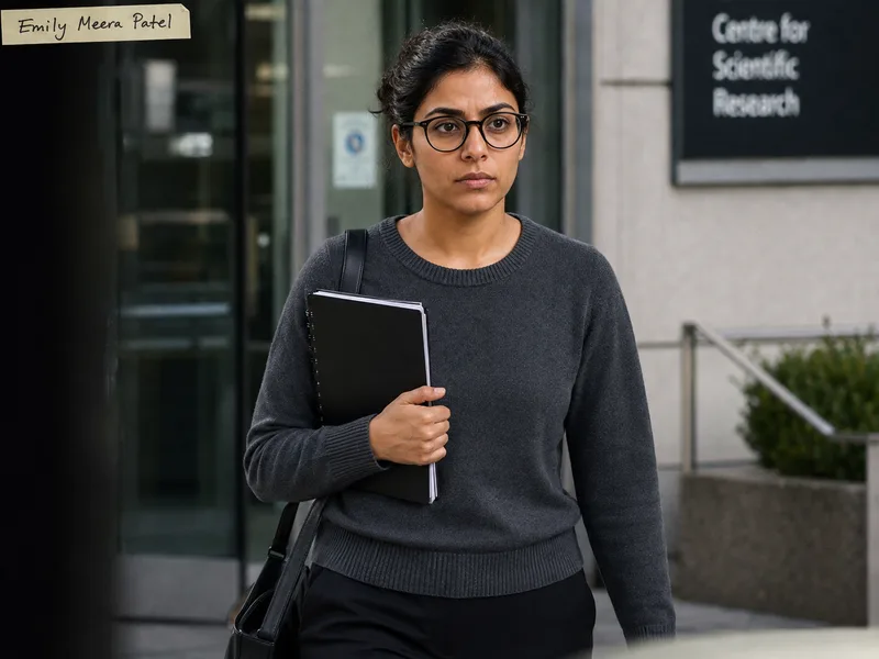 Dossier visual exhibit C-02 concerning Emily Patel