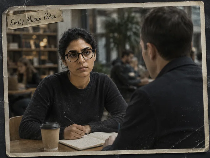 Dossier visual exhibit C-03 concerning Emily Patel